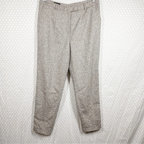 Escada Brown Tweed Virgin Wool Tapered Trousers - Picture 1 of 5